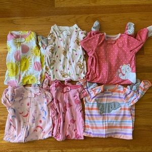 12M baby girl sleepers bundle caters/burts bee